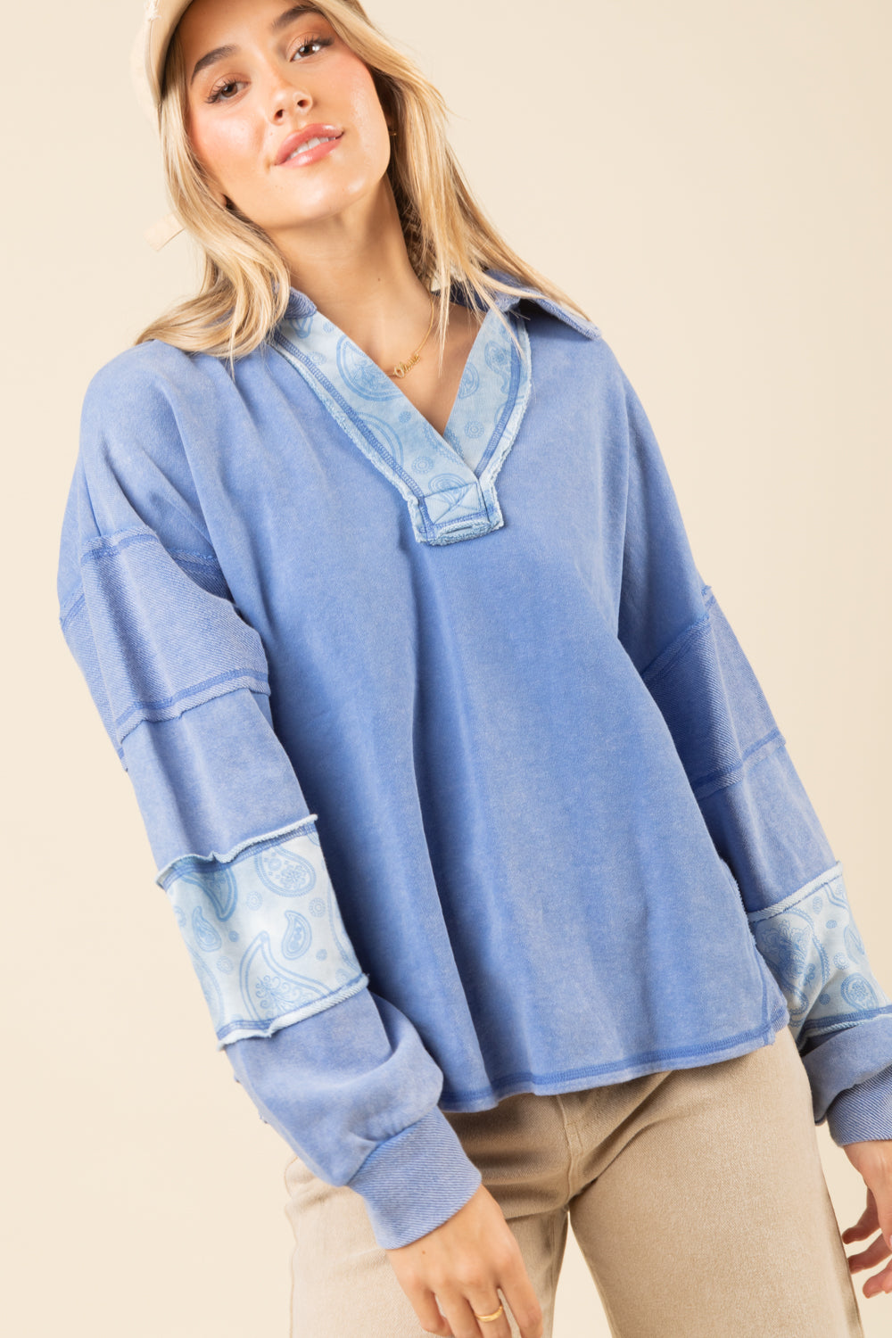 MAGGIE KNIT PULLOVER | BLUE