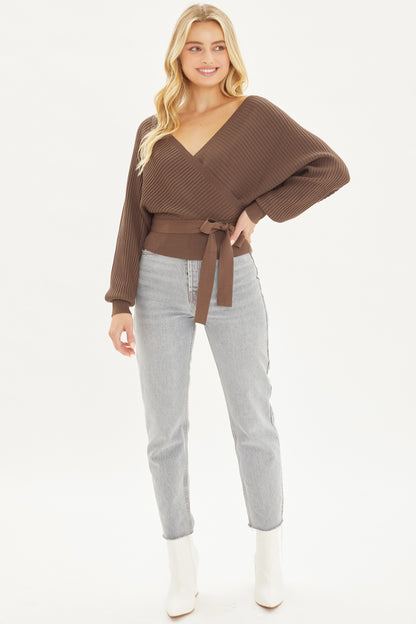 Liliana Sweater Wrap | Coco Brown