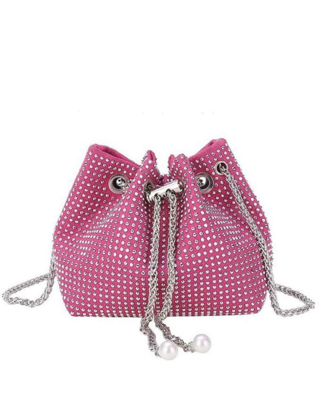 Rhinestone Bucket Bag | Pink