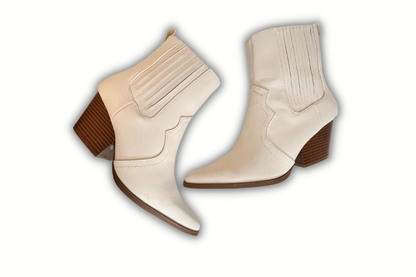 Paneled Western Ankle Boots
