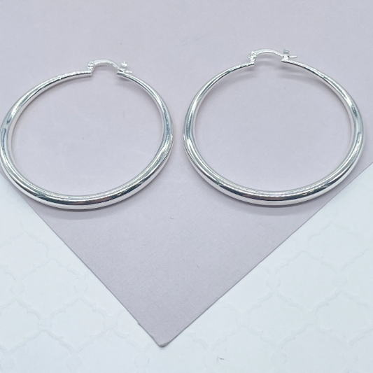 Thick Plain Hoop | Silver Filled
